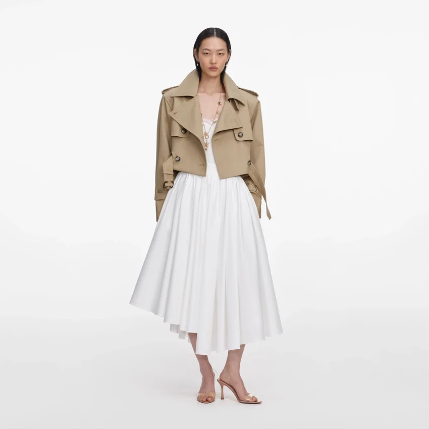 Beige Cropped Trench Jacket Beige Cropped Trench Jacket