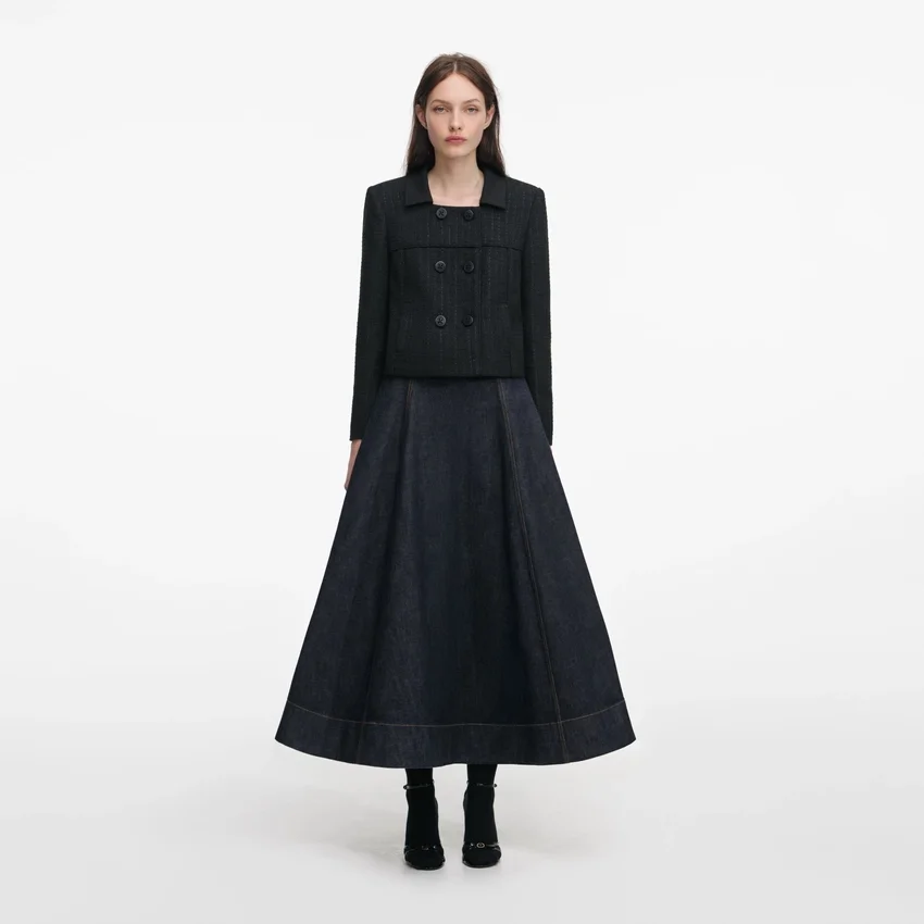 Black Boucle Cropped Jacket Black Boucle Cropped Jacket