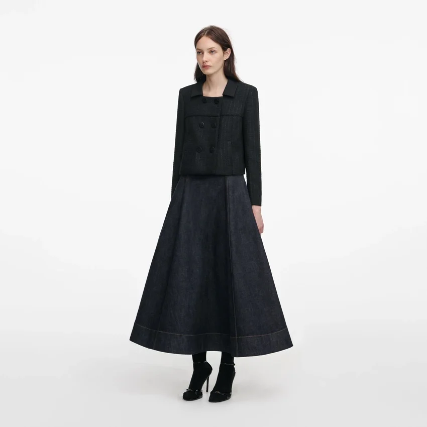 Black Boucle Cropped Jacket Black Boucle Cropped Jacket