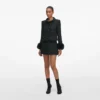 Black Boucle Faux Fur Cuff Jacket Black Boucle Faux Fur Cuff Jacket