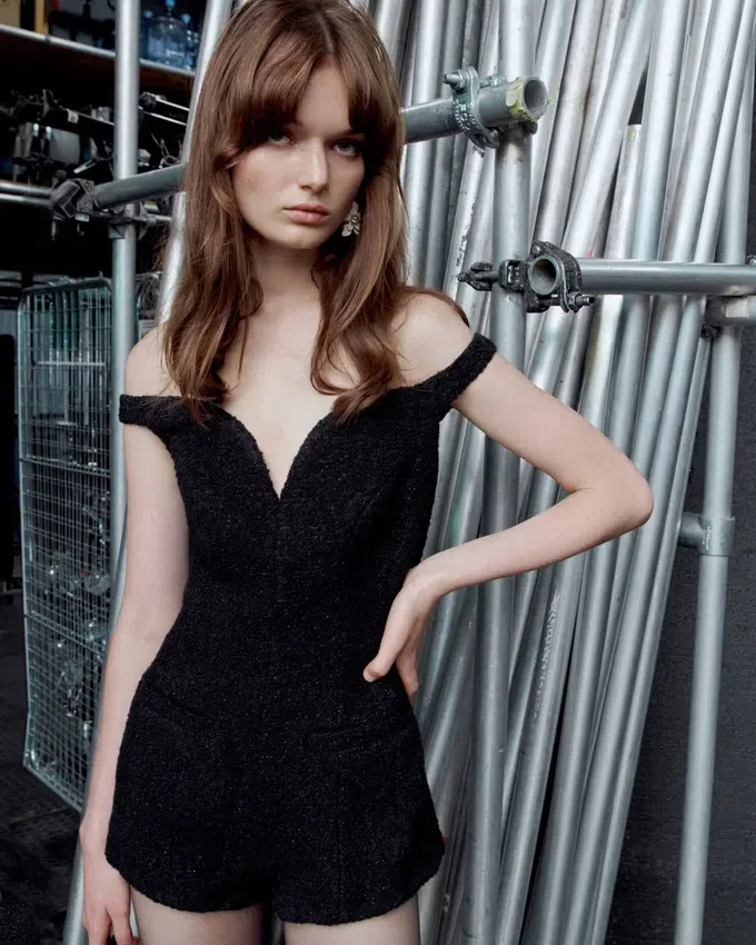 Black Boucle Playsuit Black Boucle Playsuit