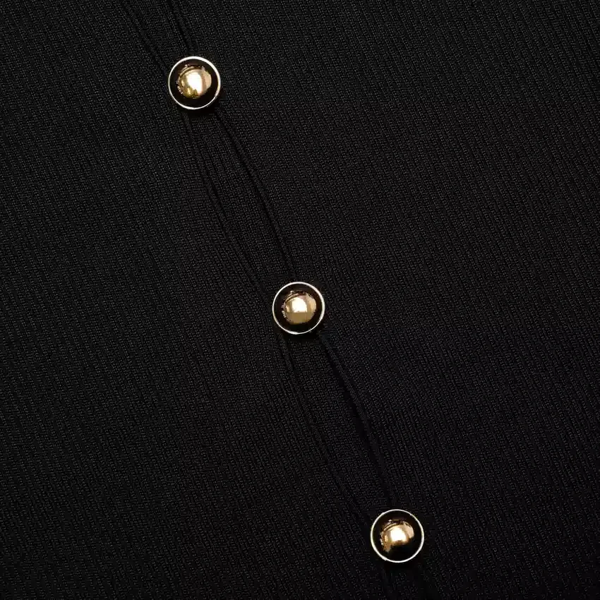 Black Button Down Knit Top Black Button Down Knit Top