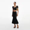 Black Crochet Knit Midi Skirt Black Crochet Knit Midi Skirt