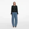 Black Crystal Button Cardigan Black Crystal Button Cardigan