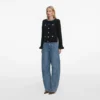Black Crystal Button Cardigan Black Crystal Button Cardigan