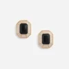 Black Crystal Encrusted Earrings