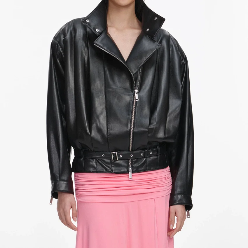 Black Faux Leather Biker Jacket Black Faux Leather Biker Jacket