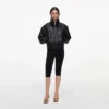 Black Faux Leather Bomber Jacket Black Faux Leather Bomber Jacket