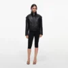 Black Faux Leather Bomber Jacket Black Faux Leather Bomber Jacket