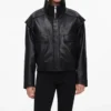 Black Faux Leather Bomber Jacket Black Faux Leather Bomber Jacket