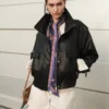 Black Faux Leather Bomber Jacket Black Faux Leather Bomber Jacket