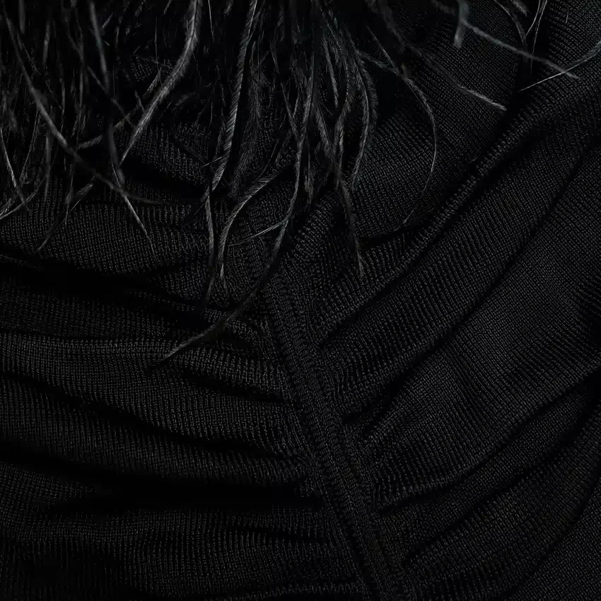 Black Feather Viscose Knit Top Black Feather Viscose Knit Top