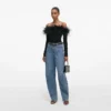 Black Feather Viscose Knit Top Black Feather Viscose Knit Top