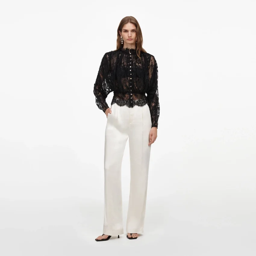 Black Lace High Neck Blouse Black Lace High Neck Blouse