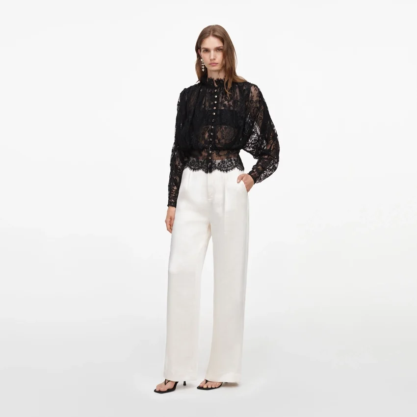 Black Lace High Neck Blouse Black Lace High Neck Blouse