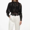 Black Lace High Neck Blouse Black Lace High Neck Blouse