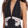 Black Polka Dot Halter Neck Maxi Dress Black Polka Dot Halter Neck Maxi Dress
