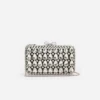 Black Satin Crystal Clutch Bag
