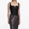 Black Taffeta Corset Top Black Taffeta Corset Top