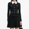 Black Tailored Knit Mini Dress