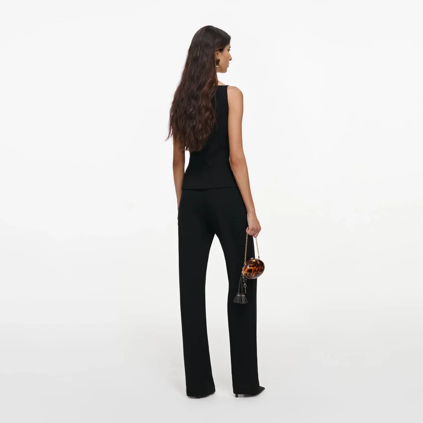 Black Wool Crepe Jumpsuit Black Wool Crepe Jumpsuit
