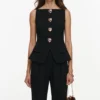 Black Wool Crepe Jumpsuit Black Wool Crepe Jumpsuit