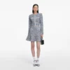 Blue Check Knit Mini Skirt Blue Check Knit Mini Skirt