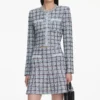 Blue Check Knit Mini Skirt Blue Check Knit Mini Skirt