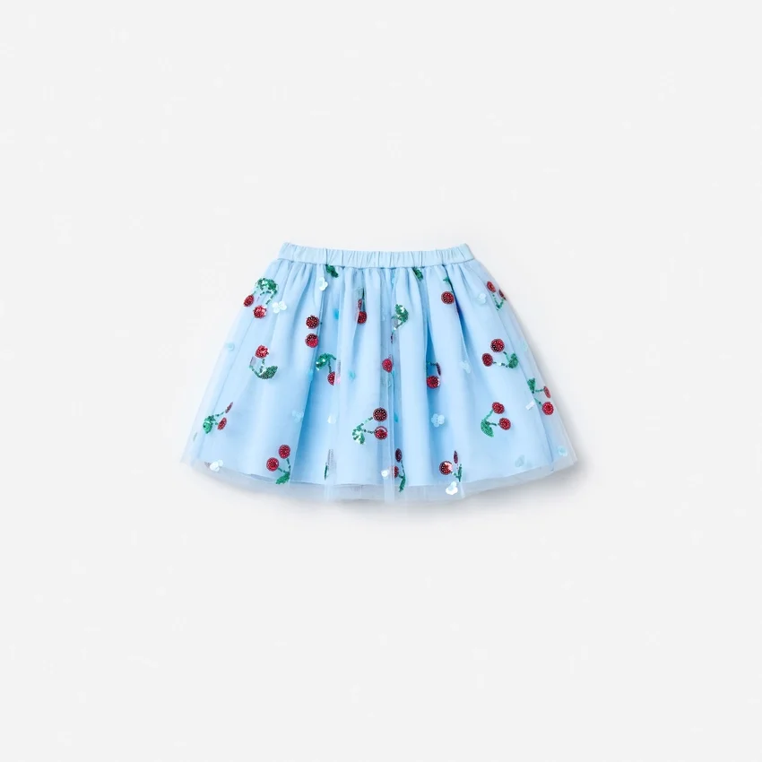 Blue Cherry Sequin Mesh Skirt Blue Cherry Sequin Mesh Skirt