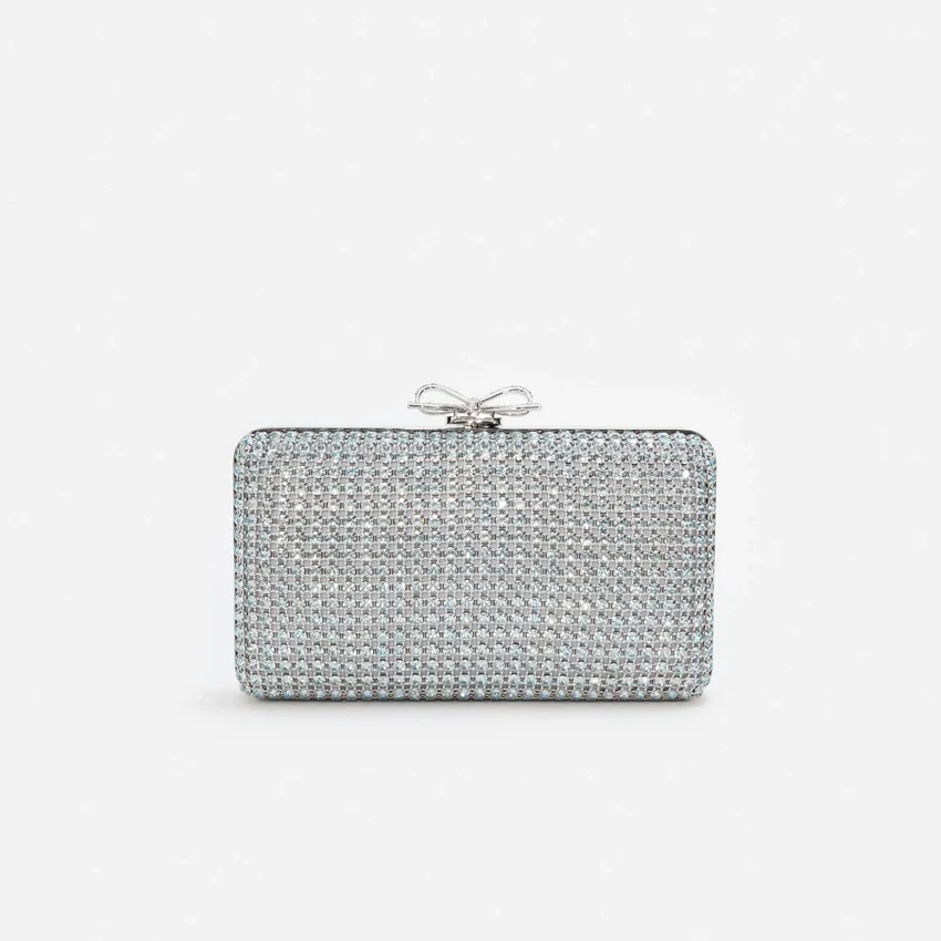 Blue Crystal Chainmail Clutch Bag Blue Crystal Chainmail Clutch Bag