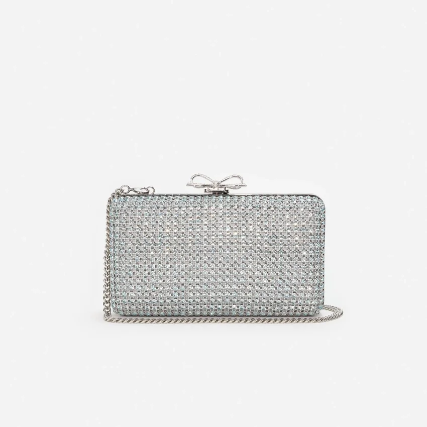 Blue Crystal Chainmail Clutch Bag Blue Crystal Chainmail Clutch Bag