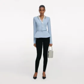 Blue Crystal Trim Cardigan