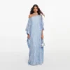 Blue Embellished Lace Kaftan Blue Embellished Lace Kaftan