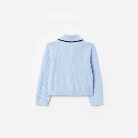 Blue Frill Trim Cardigan