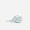 Blue Satin Floral Beaded Oval Clutch