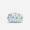 Blue Satin Multi Crystal Clutch Bag Blue Satin Multi Crystal Clutch Bag