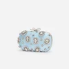 Blue Satin Multi Crystal Clutch Bag Blue Satin Multi Crystal Clutch Bag