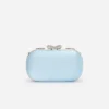 Blue Satin Multi Crystal Clutch Bag Blue Satin Multi Crystal Clutch Bag