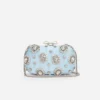 Blue Satin Multi Crystal Clutch Bag Blue Satin Multi Crystal Clutch Bag