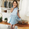 Blue Satin Sequin Flower Skirt Blue Satin Sequin Flower Skirt