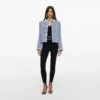 Blue Textured Denim Jacket Blue Textured Denim Jacket