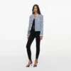 Blue Textured Denim Jacket Blue Textured Denim Jacket