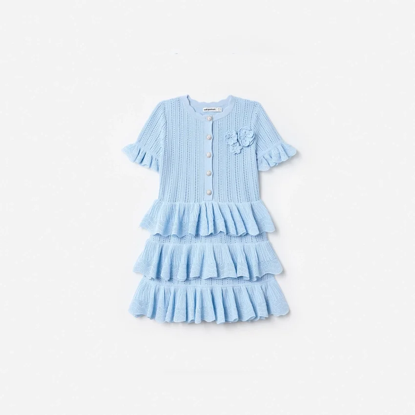 Blue Tiered Knit Dress Blue Tiered Knit Dress