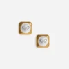 Bow Pearl Gold Square Earrings Bow Pearl Gold Square Earrings