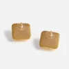 Bow Pearl Gold Square Earrings Bow Pearl Gold Square Earrings