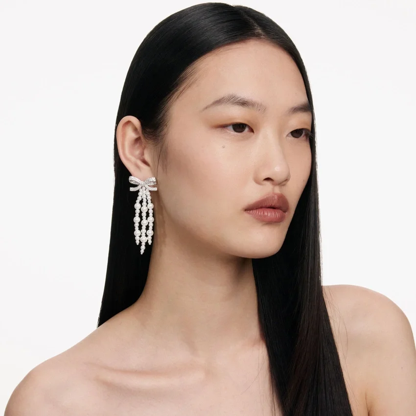 Bow Pearl Waterfall Earrings Bow Pearl Waterfall Earrings