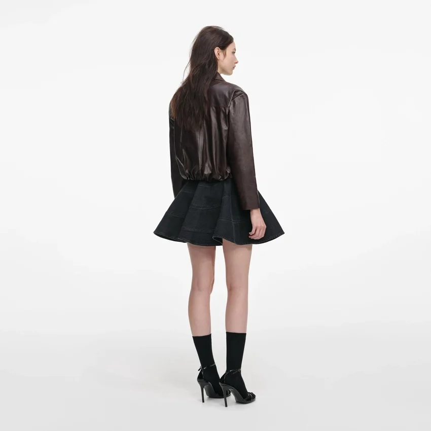 Brown Cropped Leather Jacket Brown Cropped Leather Jacket