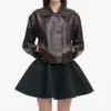 Brown Cropped Leather Jacket Brown Cropped Leather Jacket