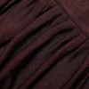 Brown Draped Knit Midi Dress