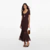 Brown Ribbed Knit Midi Dress Brown Ribbed Knit Midi Dress